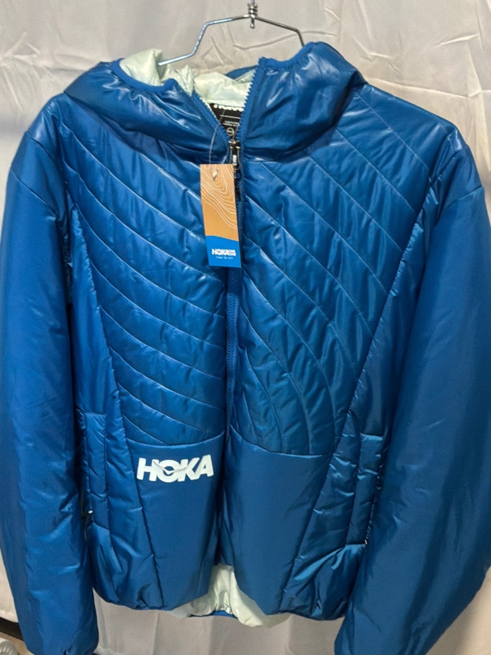 HOKA All-Gender Synthetic Fill Puffy Jacket Imperial Blue XS/S